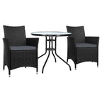 Gardeon Outdoor Rattan Bistro Set with Cushions