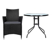 Gardeon Outdoor Rattan Bistro Set with Cushions