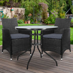 Gardeon Outdoor Rattan Bistro Set with Cushions