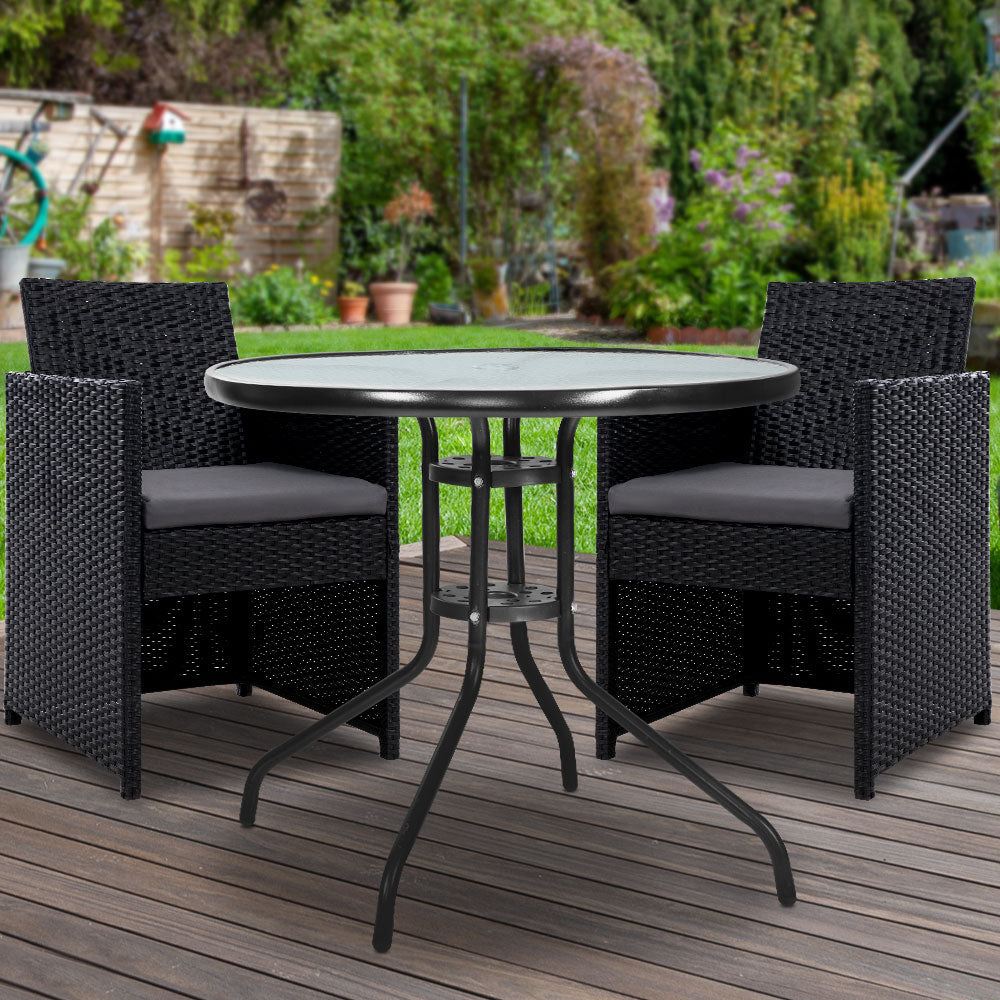 Gardeon Elegant 3PC Rattan Bistro Set
