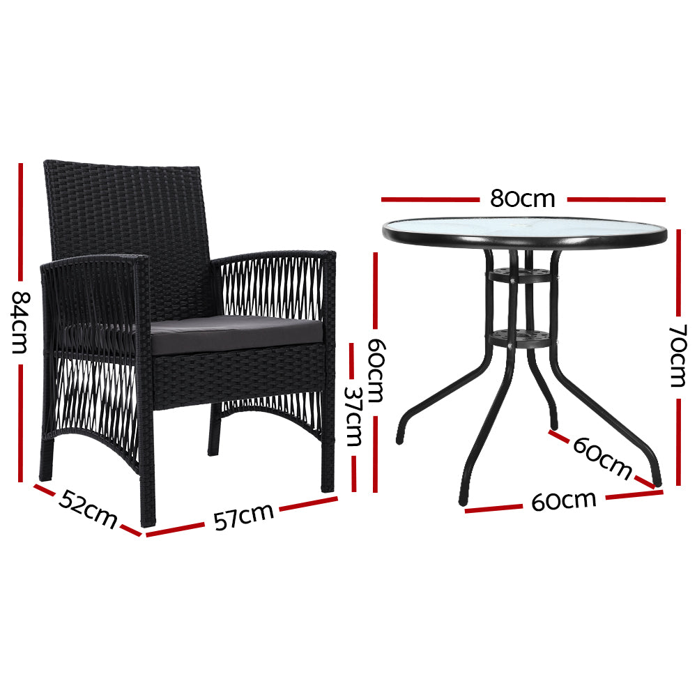 Gardeon Elegant 3PC Outdoor Bistro Set