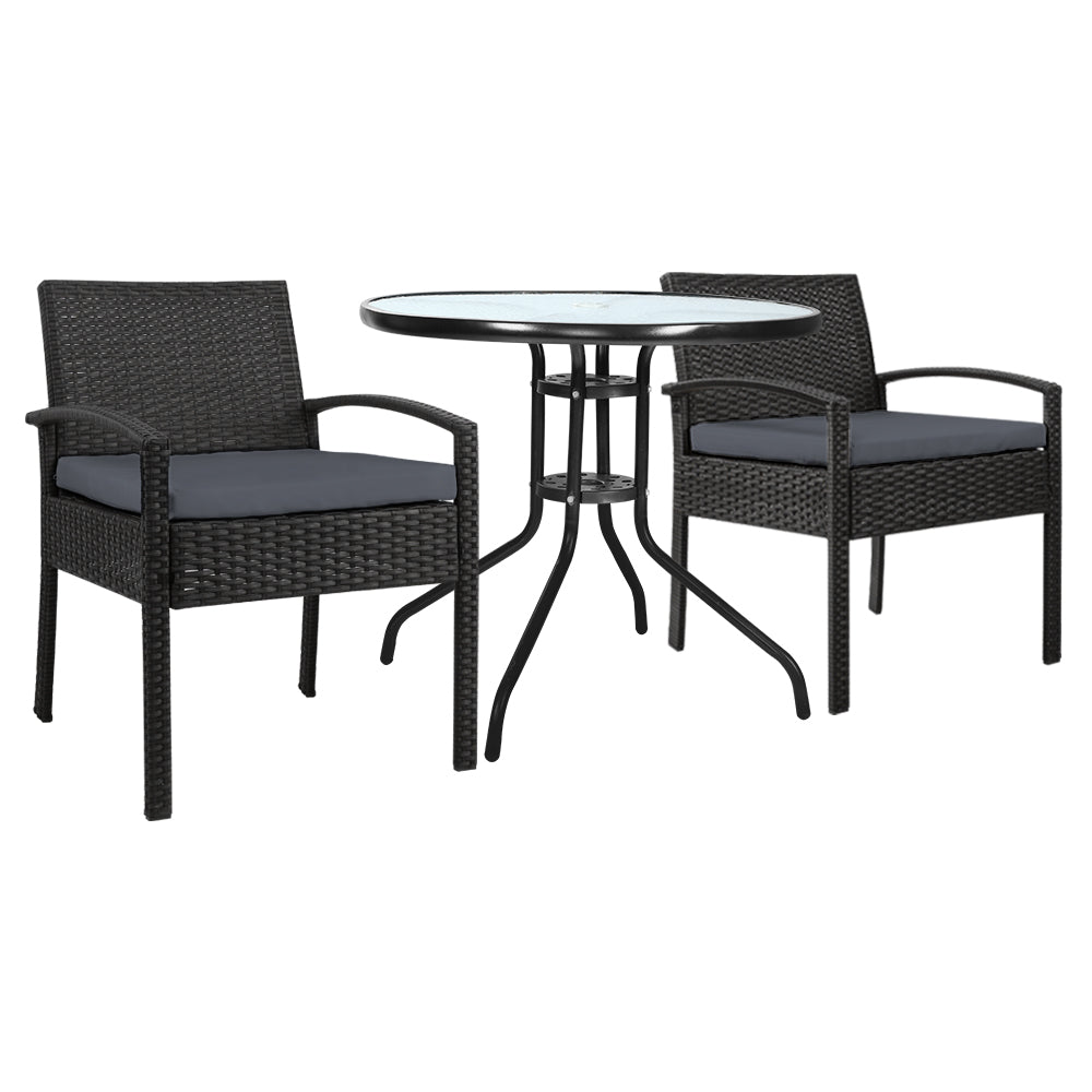 Gardeon Elegant 3-Piece Rattan Bistro Set