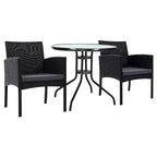 Gardeon Elegant 3-Piece Rattan Bistro Set