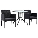 Gardeon Elegant 3-Piece Rattan Bistro Set