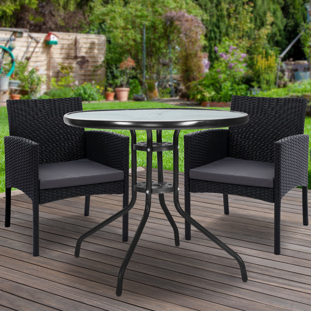 Gardeon Elegant 3-Piece Rattan Bistro Set