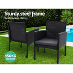 Gardeon Elegant 3-Piece Rattan Bistro Set