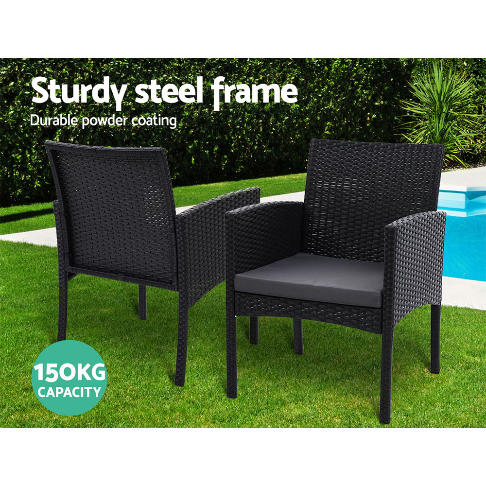 Gardeon Elegant 3-Piece Rattan Bistro Set