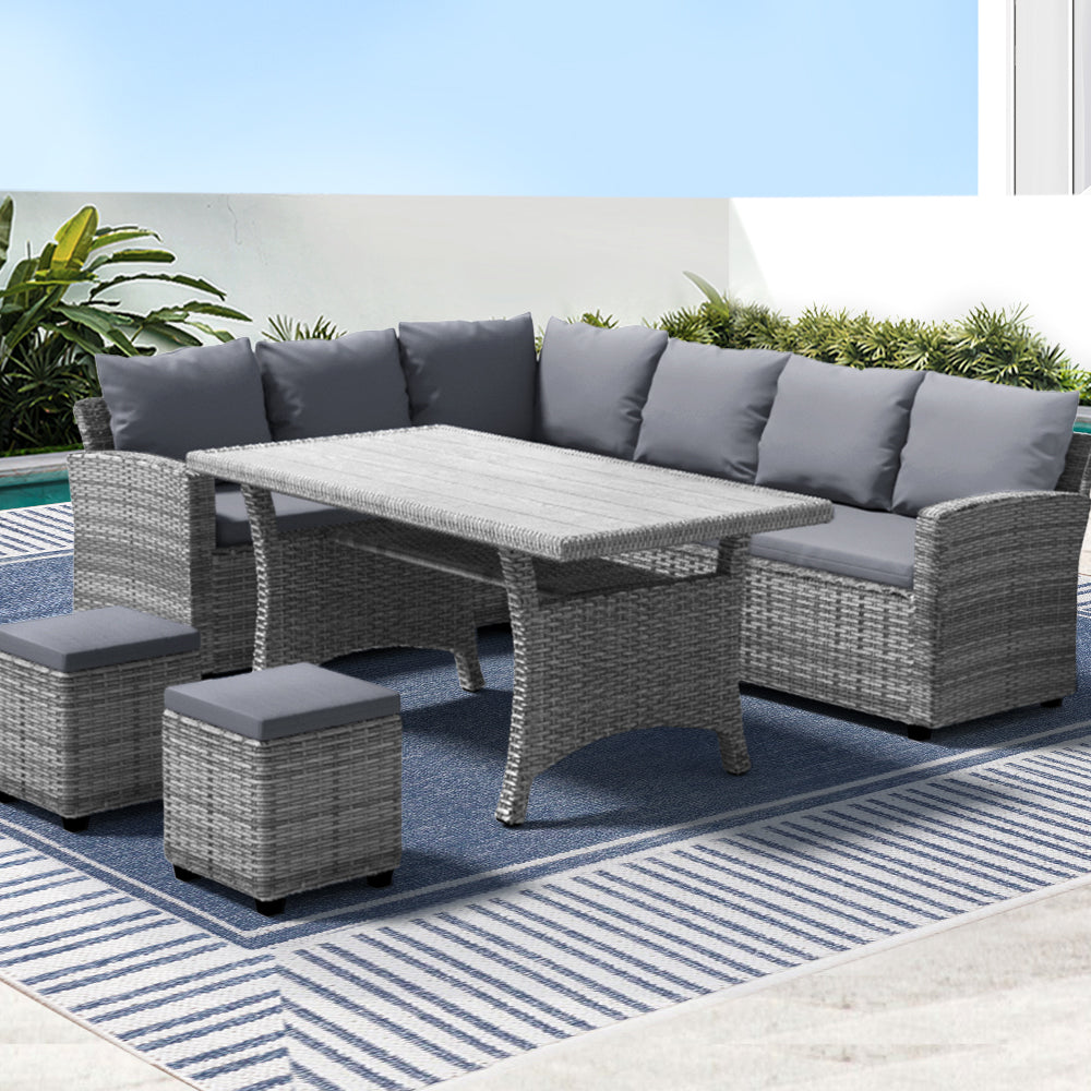 Gardeon 8-Seater Wicker Outdoor Dining Set