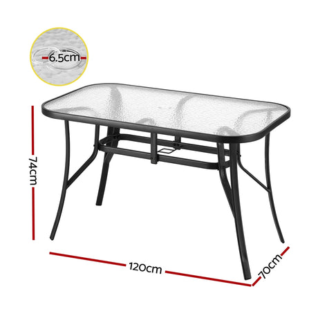 Gardeon 120CM Rust-Resistant Outdoor Dining Table