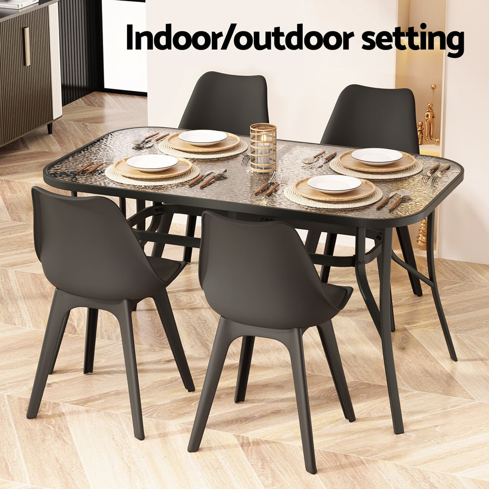 Gardeon 140CM Black Outdoor Dining Table