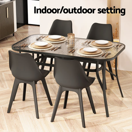 Gardeon 140CM Black Outdoor Dining Table