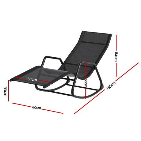 Gardeon Premium Outdoor Rocking Lounge Chair