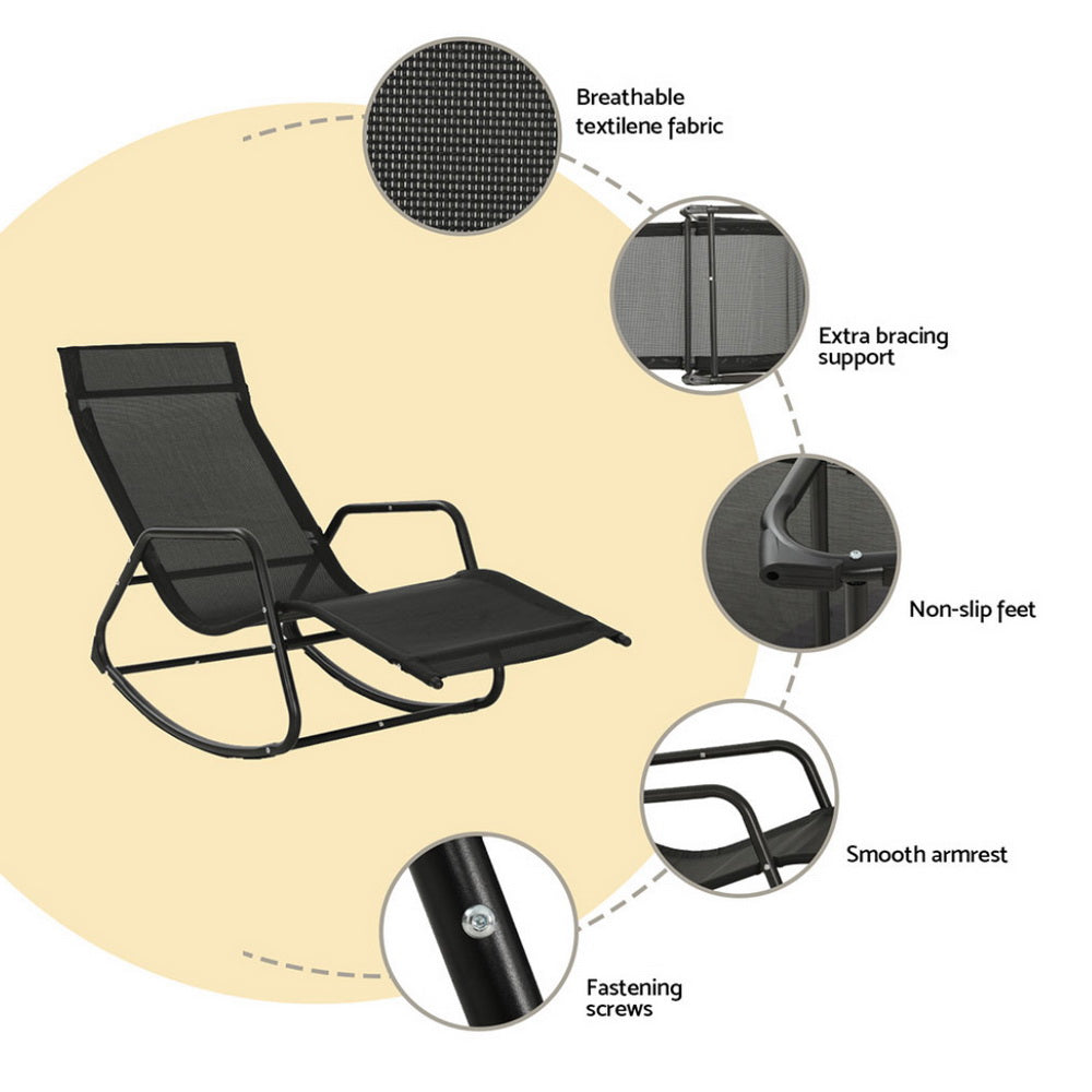 Gardeon Premium Outdoor Rocking Lounge Chair