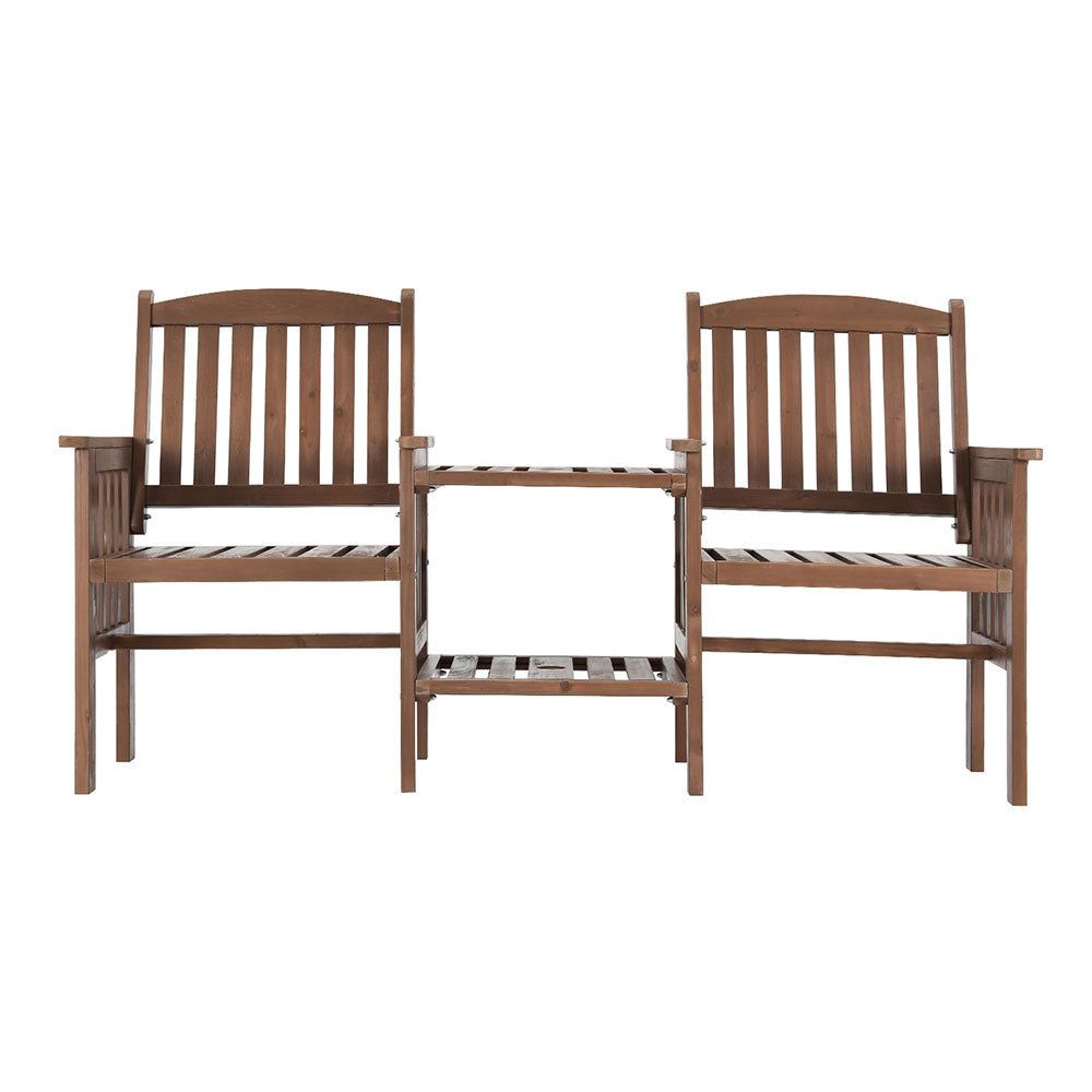 Gardeon Rustic Outdoor Loveseat & Table Set