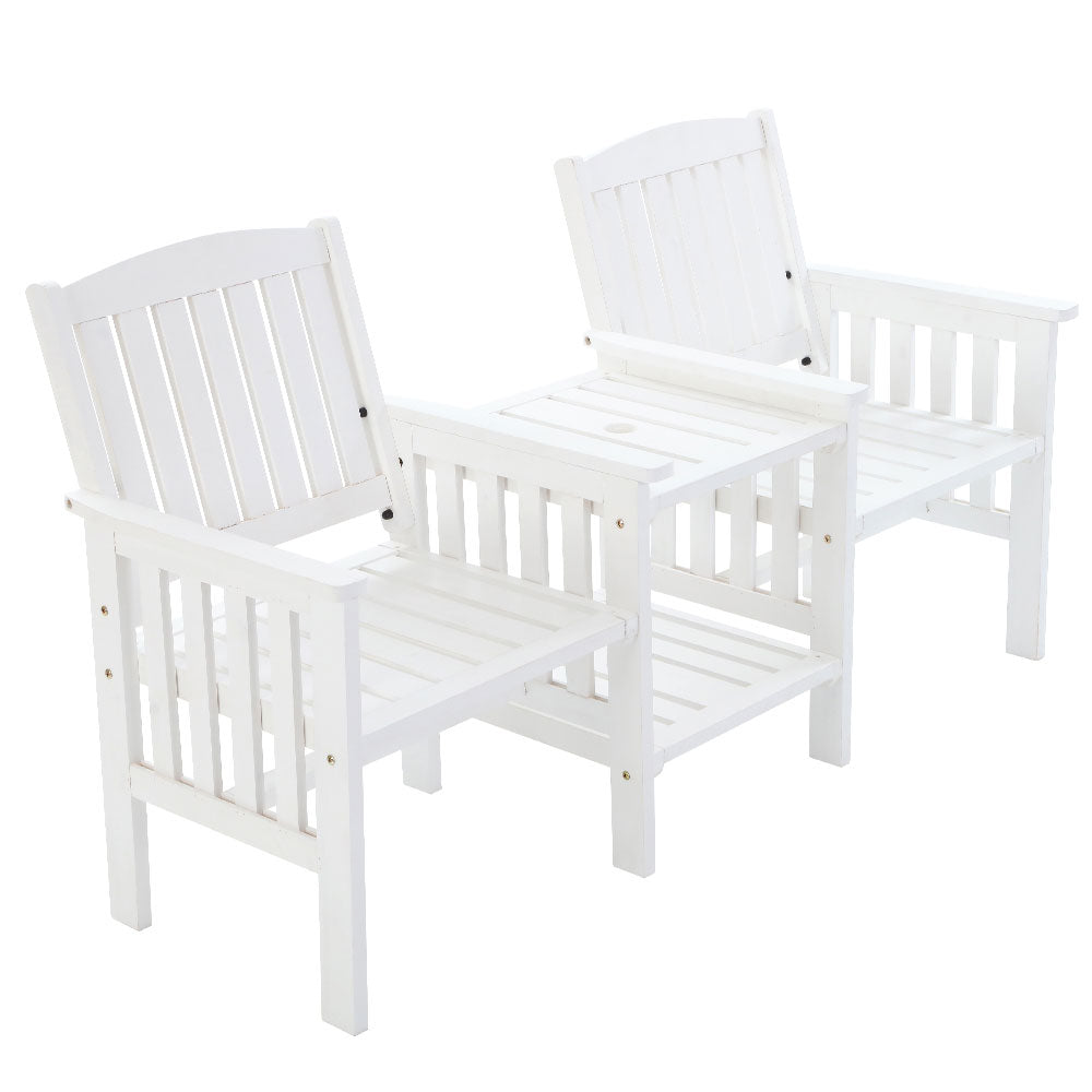 Gardeon Rustic Outdoor Loveseat & Table Set
