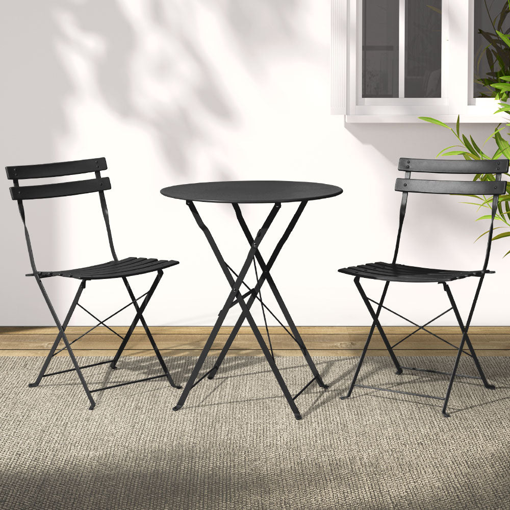 Gardeon 3-Piece Steel Outdoor Bistro Set