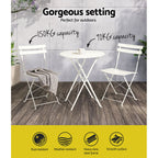 Gardeon 3-Piece Steel Outdoor Bistro Set