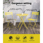 Gardeon 3-Piece Steel Outdoor Bistro Set
