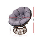 Gardeon Rotatable Papasan Wicker Chair