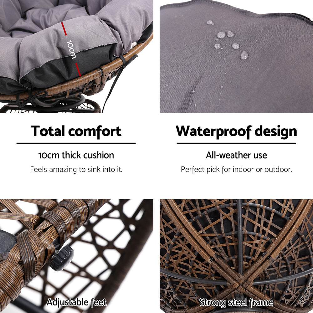 Gardeon Rotatable Papasan Wicker Chair