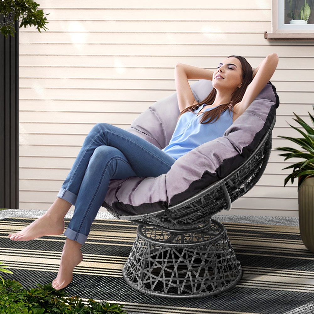 Gardeon Rotatable Papasan Wicker Chair