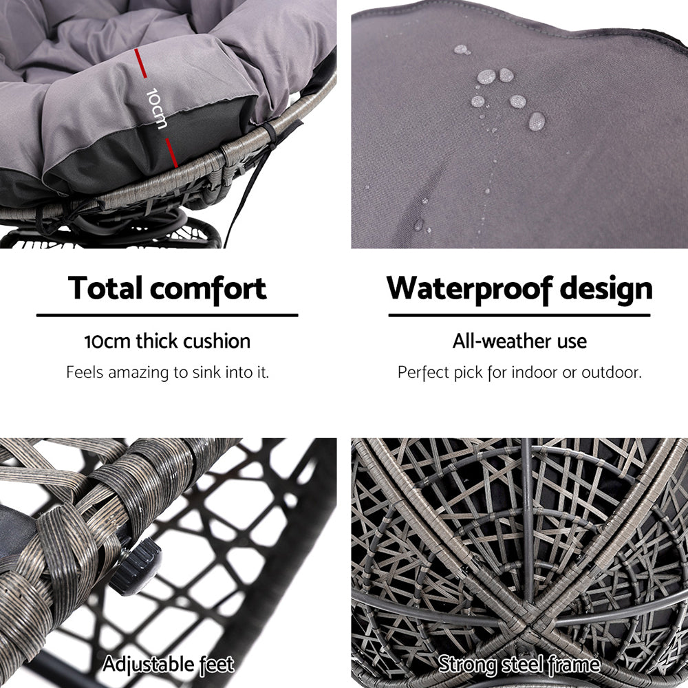 Gardeon Rotatable Papasan Wicker Chair