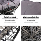 Gardeon Rotatable Papasan Wicker Chair