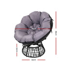Gardeon PE Wicker Papasan Chair & Table Set