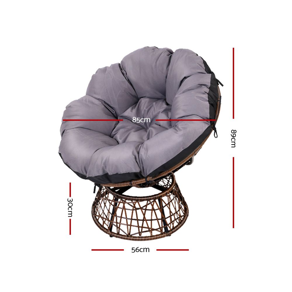 Gardeon PE Wicker Papasan Chair & Table Set