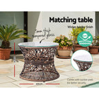 Gardeon PE Wicker Papasan Chair & Table Set