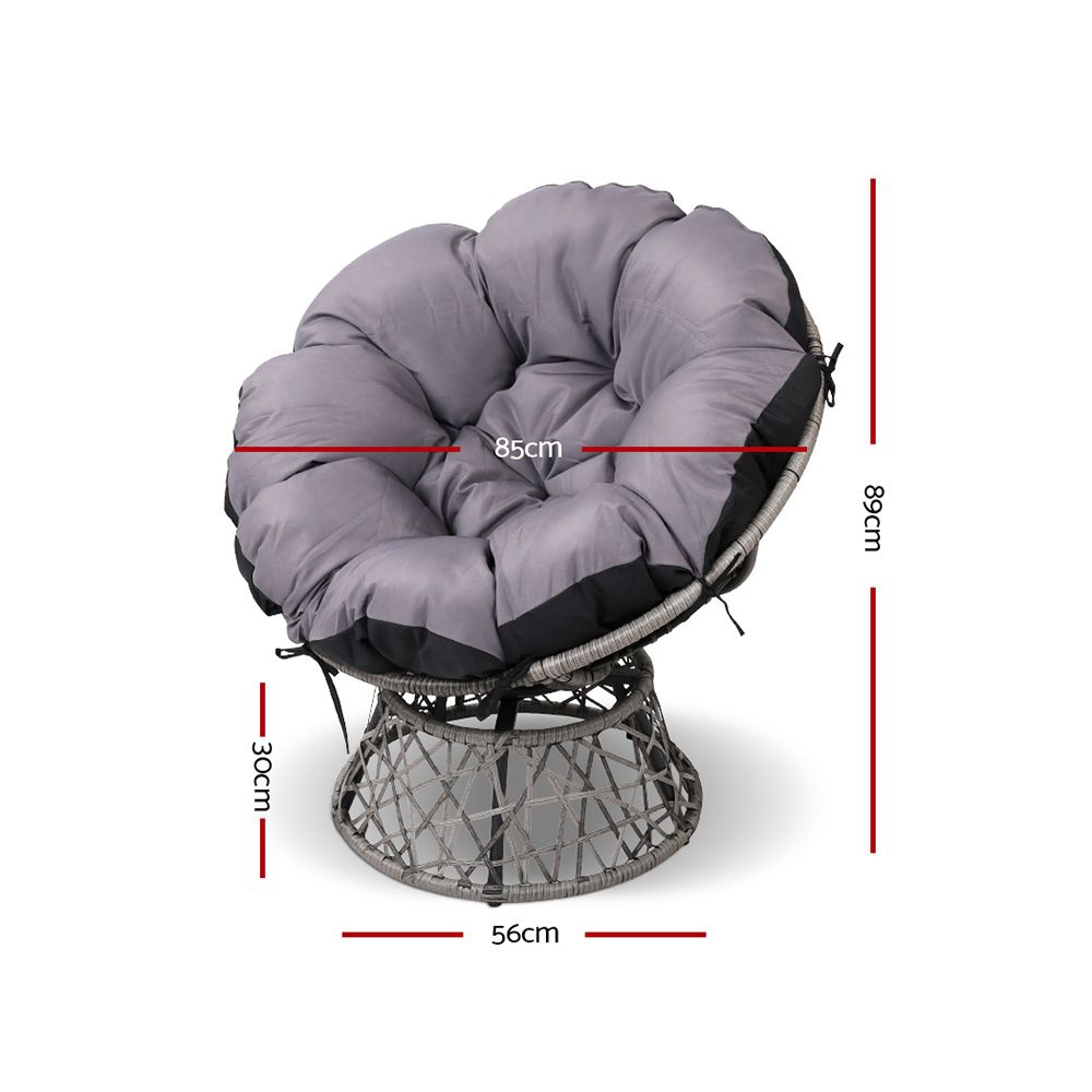 Gardeon PE Wicker Papasan Chair & Table Set