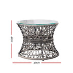 Gardeon PE Wicker Papasan Chair & Table Set