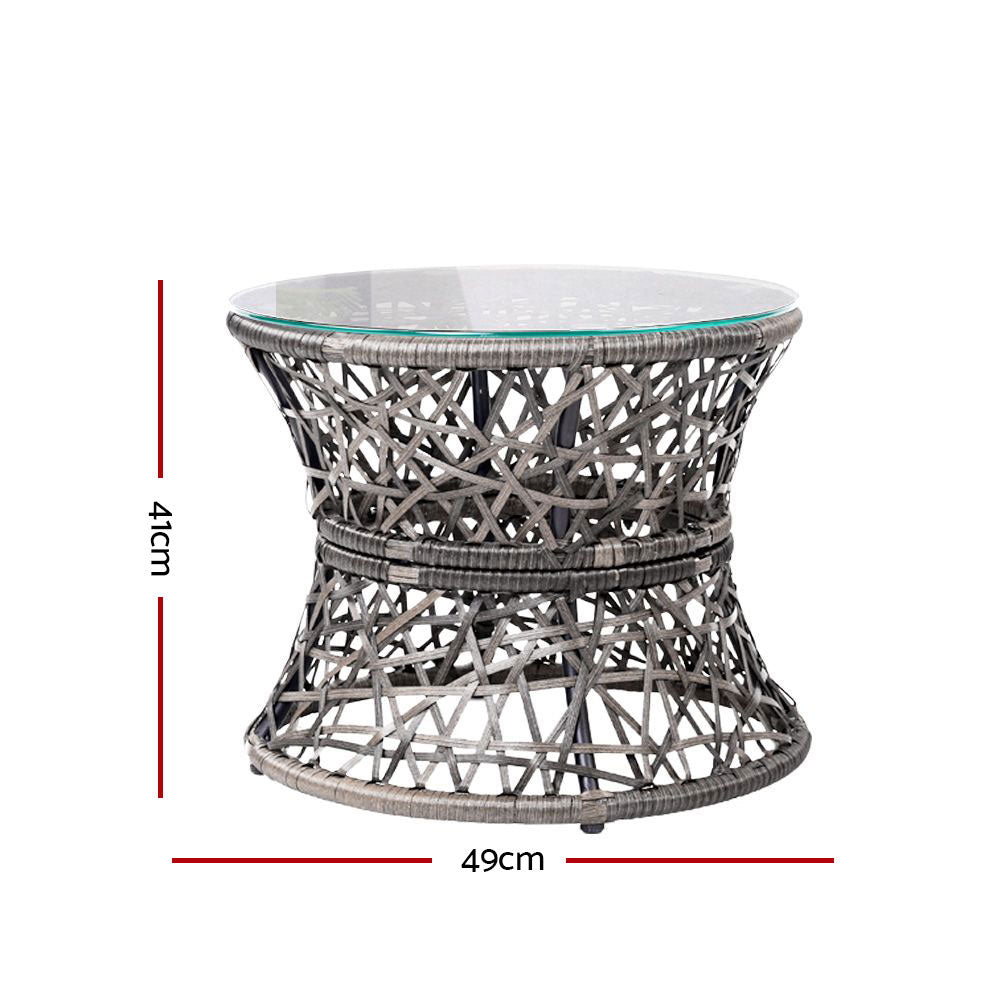 Gardeon PE Wicker Papasan Chair & Table Set