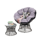 Gardeon PE Wicker Papasan Chair & Table Set