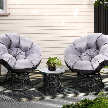 Gardeon Papasan Chair & Side Table Set