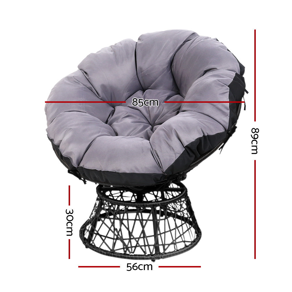 Gardeon Papasan Chair & Side Table Set