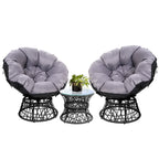 Gardeon Papasan Chair & Side Table Set