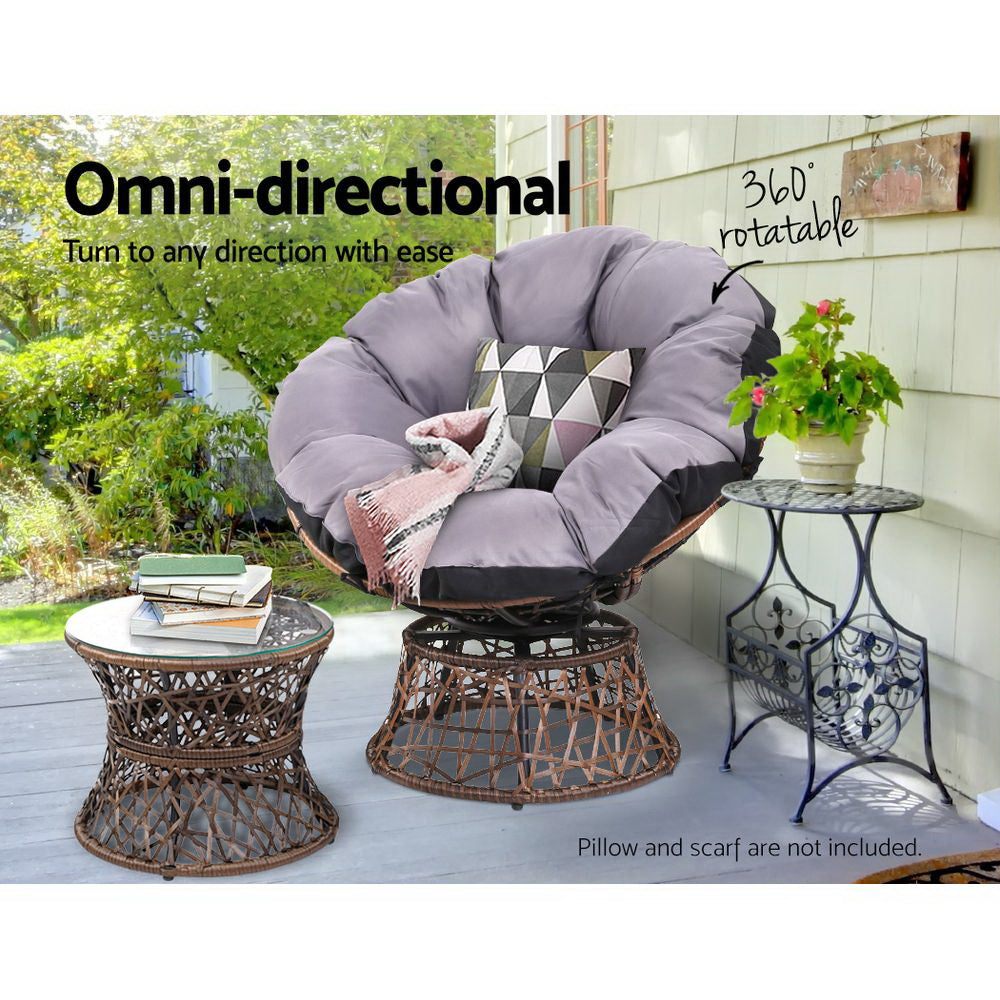 Gardeon Outdoor Wicker Papasan Lounge Set