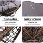 Gardeon Outdoor Wicker Papasan Lounge Set