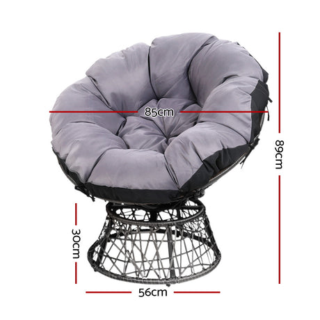 Gardeon Papasan Chair & Side Table Set