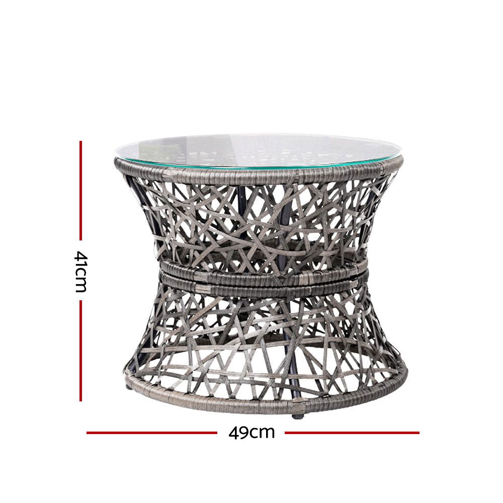 Gardeon Papasan Chair & Side Table Set