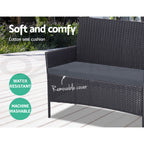 Gardeon Dark Grey 4-Seater Rattan Sofa Set