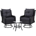 Gardeon 3-Piece Swivel Wicker Bistro Set