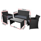 Gardeon 4-Piece Rattan Sofa Set