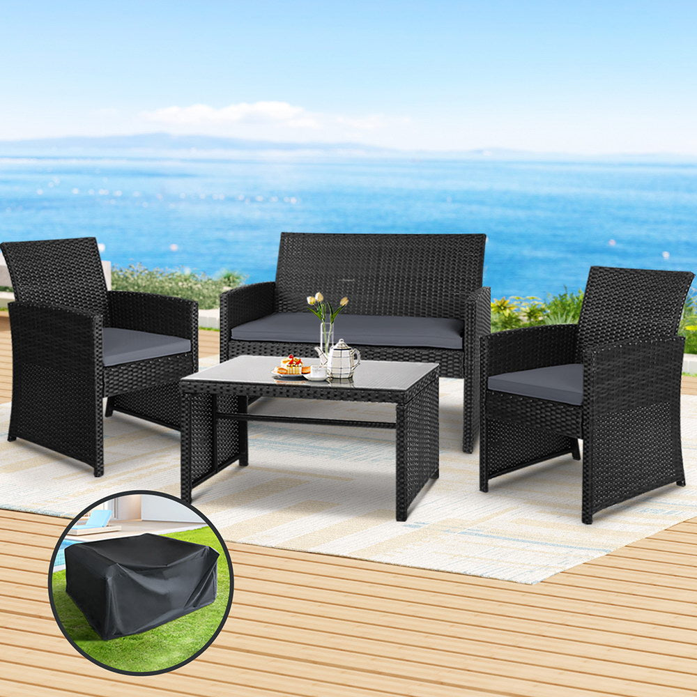 Gardeon 4-Piece Rattan Sofa Set