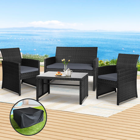 Gardeon 4-Piece Rattan Sofa Set