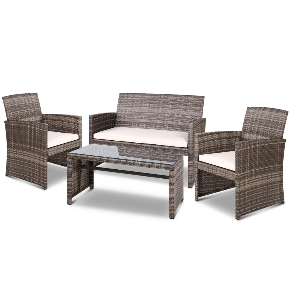 Gardeon Grey 4 PCS Outdoor Sofa Set