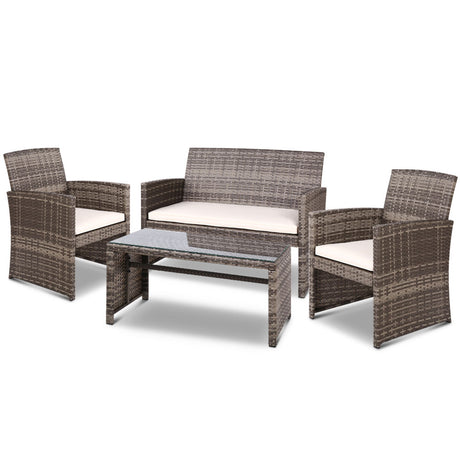 Gardeon Grey 4 PCS Outdoor Sofa Set