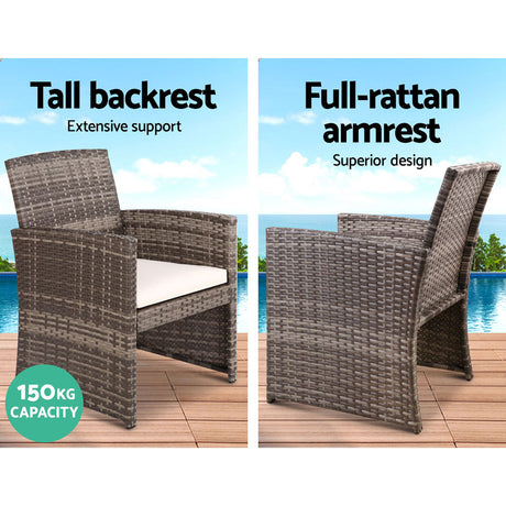 Gardeon Grey 4 PCS Outdoor Sofa Set