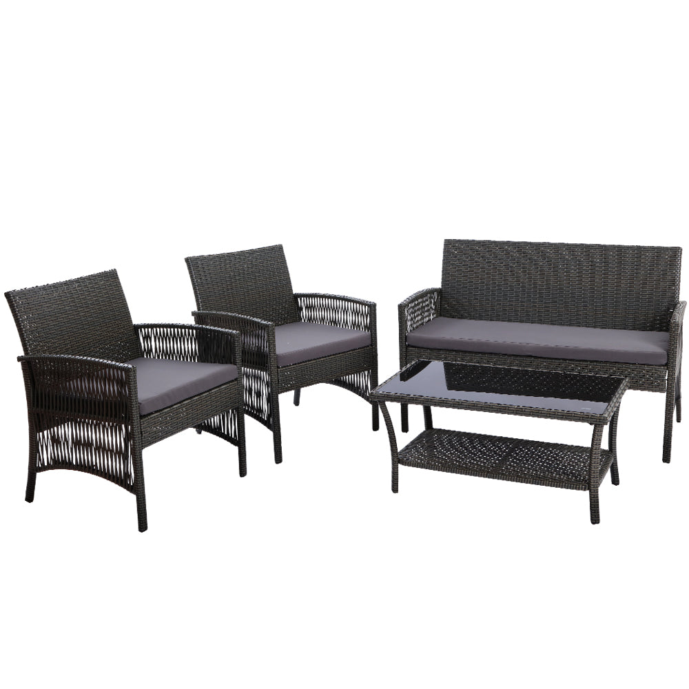 Gardeon Elegant 4PCS Wicker Sofa Set